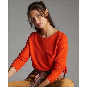 Daily Practice Anthropologie Pocket Waffle Blouse Top